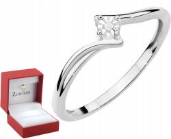 ZŁOCISTO Fehér Arany Gyémánt Gyűrű Gravírozás 585 Ajándék (DLA DZIEWCZYNY NARZECZONEJ) - allegro - 108 560 Ft