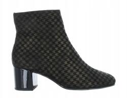 Högl Hogl női bokacsizma, fekete bőr, sötétarany cipzárral, 36-os méret (6-104102-01720)