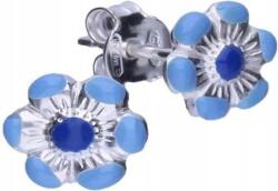Lovrin 925-ös ezüst fülbevaló kék virággal, 0, 62g, eredeti, női ajándék (Lovrin 47659)