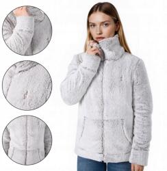 aulp Polar Női cipzáras pulóver Aulp Norlin Meleg, magas nyakú, fehér XXL (NORLIN W/BLACK/XXL)