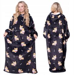  Takaró Pulóver Oversize Meleg Vastag Takaró 2in1 XXL Corgi Szőrme Kapucnis