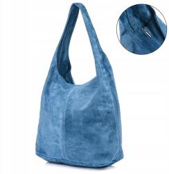 Beltimore Női bőr kézitáska nagy klasszikus shopper tágas A4 iskolai munkához (U35bluejeans)