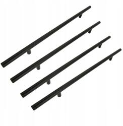 B&B 4 x Bútorfogantyú Reling 224 mm fekete Fém fogantyú szekrényekhez fiókokhoz (Z4 U101 L224 CZ)