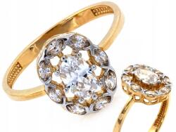 Lovrin Arany gyűrű 585 ovális cirkónia kövekkel r14 egyedi tökéletes ajándék (Lovrin)