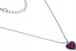 Lovrin Ezüst nyaklánc 925 szív alakú cirkónia kövekkel 3, 18g, medálokkal ajándék (Lovrin 51164)