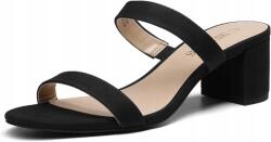  Dream Pairs Női vastag sarkú szandál két pánttal, 37-es méret, fekete (B0BRN9GHBP)