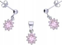 Lovrin Ezüst ékszerszett 925 rózsaszín markiz kövekkel, egyedi design, ajándéknak is kiváló (Lovrin 54811)
