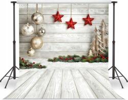  Karácsonyi fotó háttér 2, 4 x 2, 4 m fa tábla csillagokkal (CP-283-0808)
