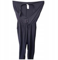 Zizzi Rövid Ujjú Komfortos Könnyű Sötétkék Plus Size Overál XL-es Méretben (UB000549)