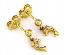 Lovrin Arany 585 függő fülbevaló delfin mintával, cirkónia kövekkel, 1.38g ajándékba is (43795716)