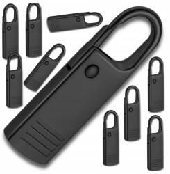  Fekete fém cipzárhúzók készlet cipzárakhoz, 10 db-os, cipzár fogantyú (10 sztuk zawieszek do suwaków uchwyt metalowy)