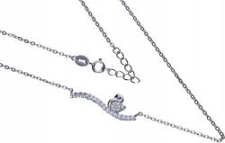 Lovrin 925-ös ezüst női nyaklánc, hattyú alakú, cirkónia kövekkel, 2, 19g, divatos design, ajándék (Lovrin 52245)