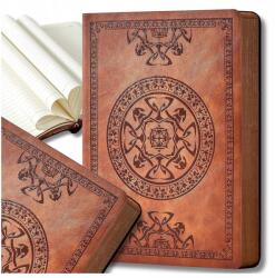  Barna jegyzetfüzet, tervező, notesz A6-os méretben, öko bőr borítóval, ajándéknak, 144 lappal (Brązowy notes planer notatnik z okładką skóra)