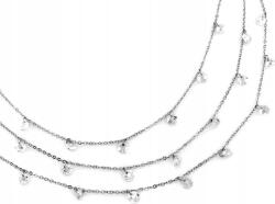 Lovrin Ezüst hármas nyaklánc 925 látványos cirkónia kövekkel díszítve r42 medál