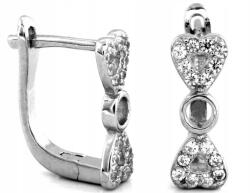 Lovrin 925-ös ezüst női fülbevaló két szívvel és cirkónia kövekkel a divatos nőknek (Lovrin 67669)