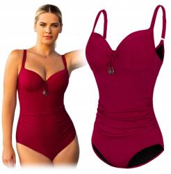 Ercole Női Plus Size Fürdőruha 90G 3XL 46 Alakformáló Bordó Fürdőruha (Strój kąpielowy jednoczęściowy damski E2-R90G)