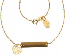 Lovrin Ezüstözött, aranyozott 925-ös nyaklánc szív medállal, gravírozható, elegáns, divatos ajándék (Lovrin 52611)