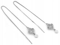 Lovrin Elegáns, 925-ös ezüst fülbevaló, átfűzős, 1, 44g, lóhere és kereszt motívummal ajándéknak is kiváló (56698176)