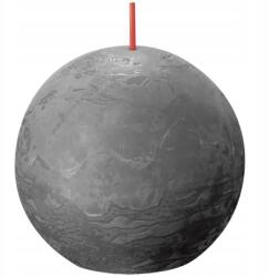Bolsius Dekoratív gömbgyertya rusztikus kerek Rustic Vihar Szürke Bolsius 76 mm (8717847148315)
