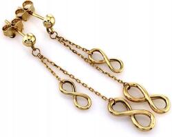 Lovrin Arany 375-ös függő fülbevaló végtelen jellel, divatos minta, ajándék nőknek