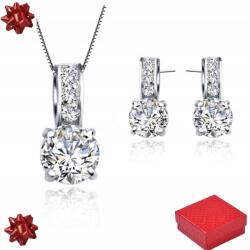  női ezüst ékszerszett 925 Cirkónia szett ajándék Doboz (js25j)