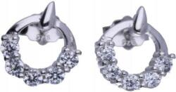 Lovrin Ezüst fülbevaló 925 kerek cirkónia kövekkel 2, 13g mutatós ezüstből, stekkeres (Lovrin 47989)