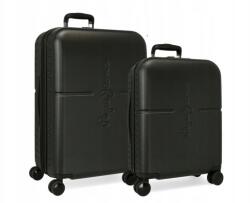 Joumma Bags Pepe Jeans Highlight Negro, Luxus Abs utazóbőröndök szett 70cm/55cm, (7689521)