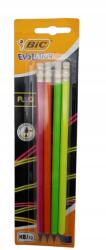 BIC Evolution Fluo grafitceruza készlet, 4 db-os, radírral, Hb keménységű Bic (650)