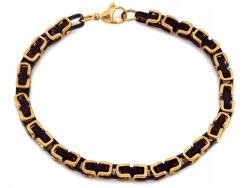 Lovrin Férfi karkötő sebészeti acélból, fekete-arany színben, 22-es méret, ajándéknak (55517354)