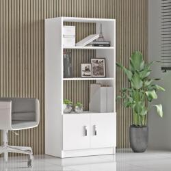 Locelso Biblioteca Farya cu 2 usi si 4 rafturi, Alb, 64x140x36 cm (956LCS1403) Biblioteca