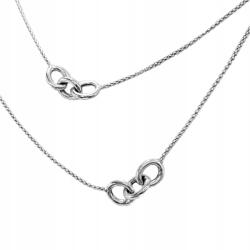 Lovrin Hosszú, 925-ös ezüst nyaklánc összekapcsolt szemekkel, 70 cm-es, divatos mintával ajándék (Lovrin108388)