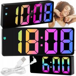 Lewer Álló Óra Hőmérő Ébresztőóra Elektronikus Led Rgb Színes Riasztó (BUDZIK STOJĄCY LED ZEGAR ELEKTRONICZNY)