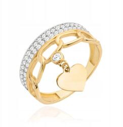 Lovrin Arany gyűrű 585 14kt medál szívvel és cirkóniákkal 3.57g ajándék (Lovrin)