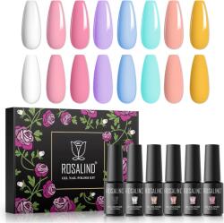 ROSALIND Félig tartós gél lakk körömlakk 8 színben, divatos manikűr (B0BNHV17FN)