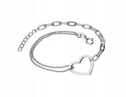 Lovrin Ezüst 925 láncos karkötő szívvel, divatos minta, elegáns ajándék (Lovrin 63771)
