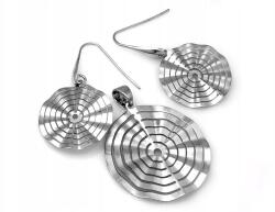 Lovrin 925-ös ezüst szett áttört lemezkés medállal és fülbevalóval, mutatós (Lovrin)