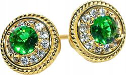 Lovrin Ezüst 925 aranyozott apró karika fülbevaló cirkónia kövekkel, divatos stekkeres kivitel