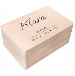 Creative Deco Gravírozott emlékdoboz ajándékba születésre, keresztelőre, születési adatokkal, 30x20x14 cm (JANCDSD130BCUSTOMSTARSIMPLEFBM)