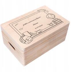 Creative Deco Ajándékdoboz az első iskolai napra, emlékeknek, gravírozott, 30x20 cm (JANCDSD130CUSTOMSCHOOLDAYBASICFBM)