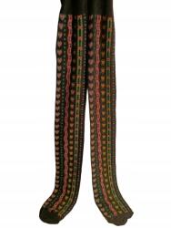  Krebo Lány harisnyanadrág Fekete virágokkal és szívekkel Méret 128-134 cm (SC0127)