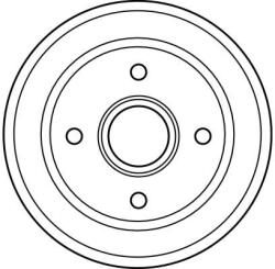 TRW Hátsó fékdob Nissan Pixo Opel Agila Suzuki Alto, Ignis I, Wagon R,