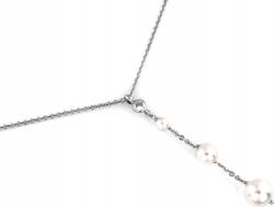 Lovrin Női ezüst nyaklánc gyöngyös nyakkendő gyöngyökkel r45 925-ös ezüst divatos