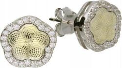 Lovrin 925-ös ezüst, aranyozott 3D virágos fülbevaló, 2, 30g modern női design (Lovrin 46923)