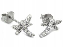 Lovrin 925-ös ezüst fülbevaló szitakötő cirkónia kövekkel, súlya: 1, 27g, ajándékba is kiváló