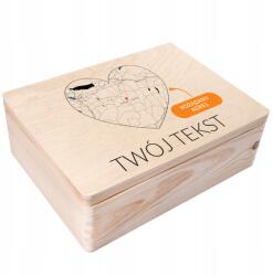 Creative Deco Gravírozott doboz térkép ajándék születésnap évforduló esküvő uv nyomtatás 40x30 (JANCDSD140BCUSTOMMAPHEARTBOXFBM)