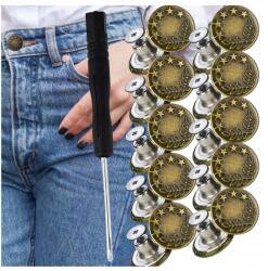  Gombok, fém, 10 db, 17mm, becsavarható, antik arany (5905884088685)