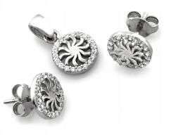 Lovrin 925-ös ezüst ékszerszett cirkóniával nőknek, 2, 07g súlyú, fülbevaló és medál (62956998)