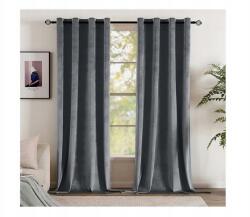  Függöny, bársony hatású, félig fényzáró, szürke, 140 x 185 cm, 2 darab (X001QBOI7L)