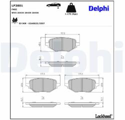 DELPHI Sada brzdových platničiek kotúčovej brzdy DELPHI LP3801 (LP3801)