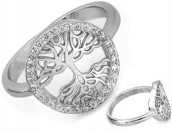 Lovrin 925-ös ezüst gyűrű cirkónia kövekkel, fa motívummal, ideális divatos ajándéknak, 17-es méret (55285078)